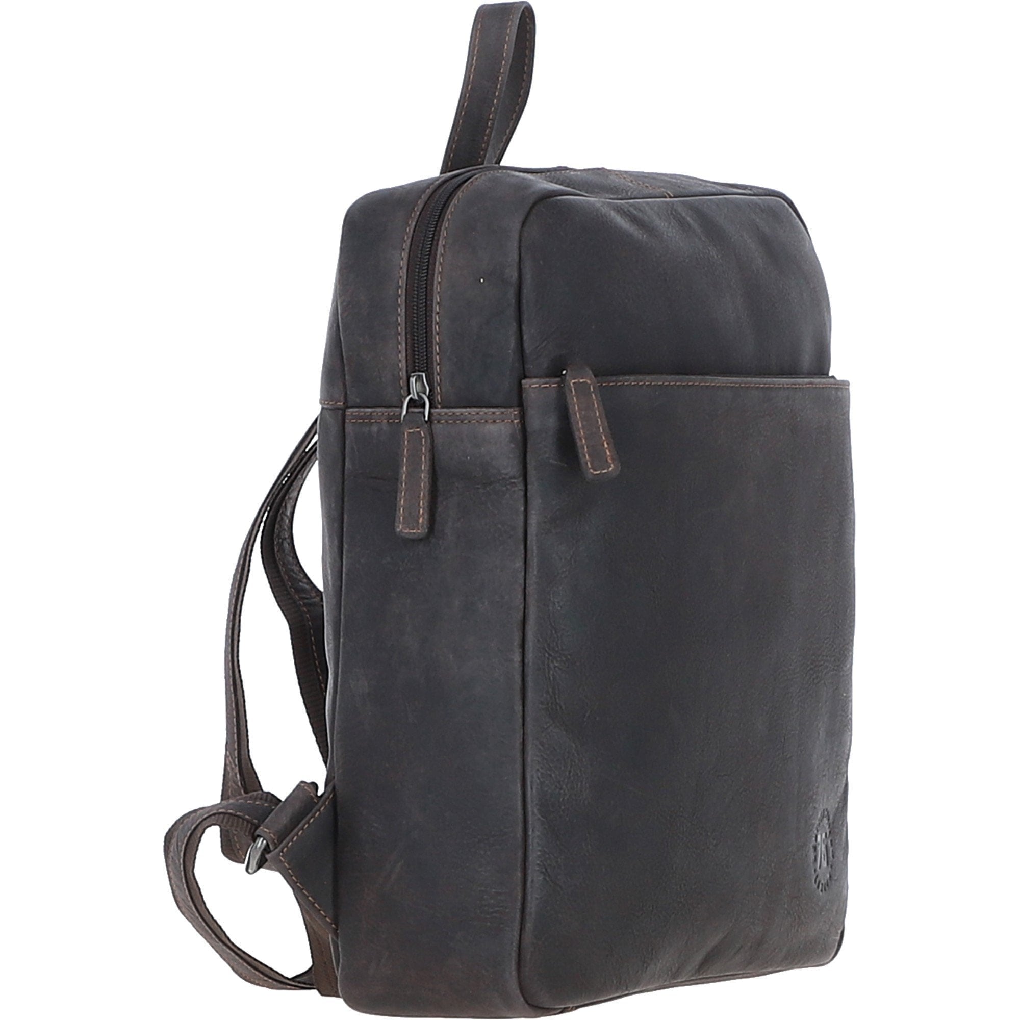 Real Leather Backpack with Multiple Pockets Brown: TOKYO