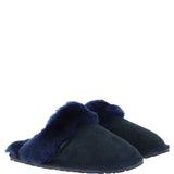 Women's Classic Suede Sheepskin Slippers Navy: Pippa