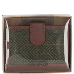 Ashwood Leather & Tweed RFID Secure Wallet Tan/Green Check: TW-16-010-TGNH