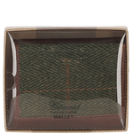 Versatile Ashwood Leather & Tweed RFID Secure Wallet Tan/Green Check: TW-17-010-TGNH
