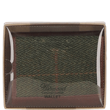 Versatile Ashwood Leather & Tweed RFID Secure Wallet Tan/Green Check: TW-17-010-TGNH