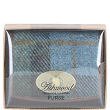 Elegant Ashwood Leather & Harris Tweed® Cloth Trifold Twist-Lock Purse Tann/Mcload: TW-10-02-TM