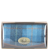 Exquisite Ashwood Leather & Harris Tweed® Cloth Twist-Lock Purse Tan/TL Blue: TW-11-05-TB
