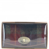 Exquisite Ashwood Leather & Harris Tweed® Cloth Twist-Lock Purse Tan/Green/Red: TW-11-08-TR