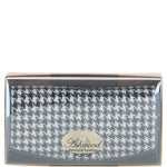 Exquisite Ashwood Leather & Harris Tweed® Cloth Twist-Lock Purse Black/White: TW-11-12-BW