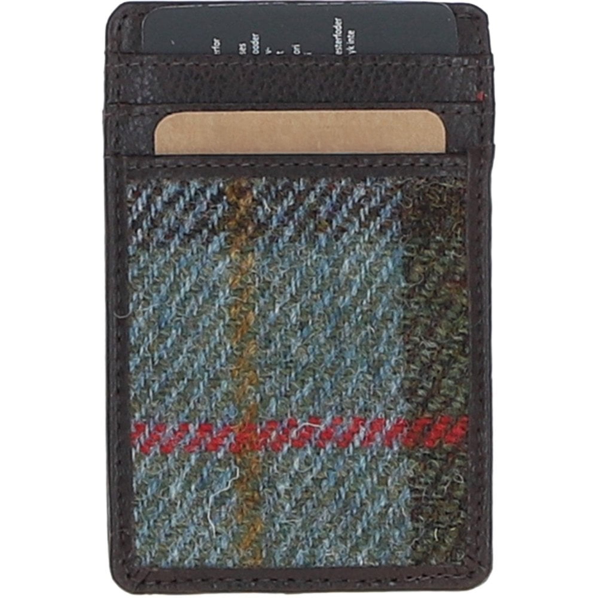 Ashwood Leather & Harris Tweed® Cloth Card Holder Brown/Mcload: TW-15-01-BM