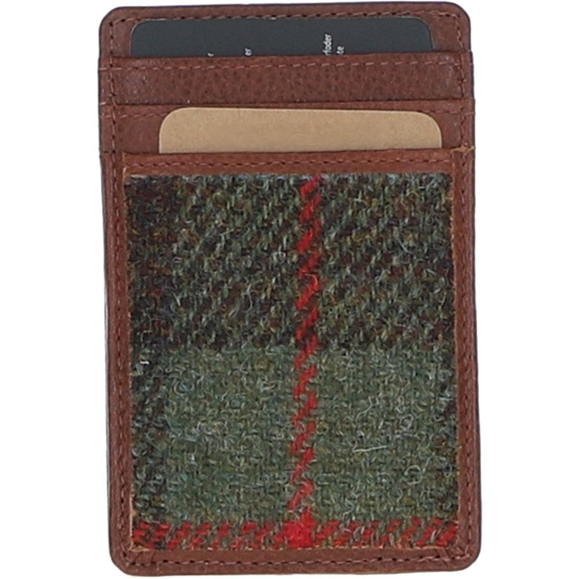 Ashwood Leather & Harris Tweed® Cloth Card Holder Tan/Mcload: TW-15-02-TM