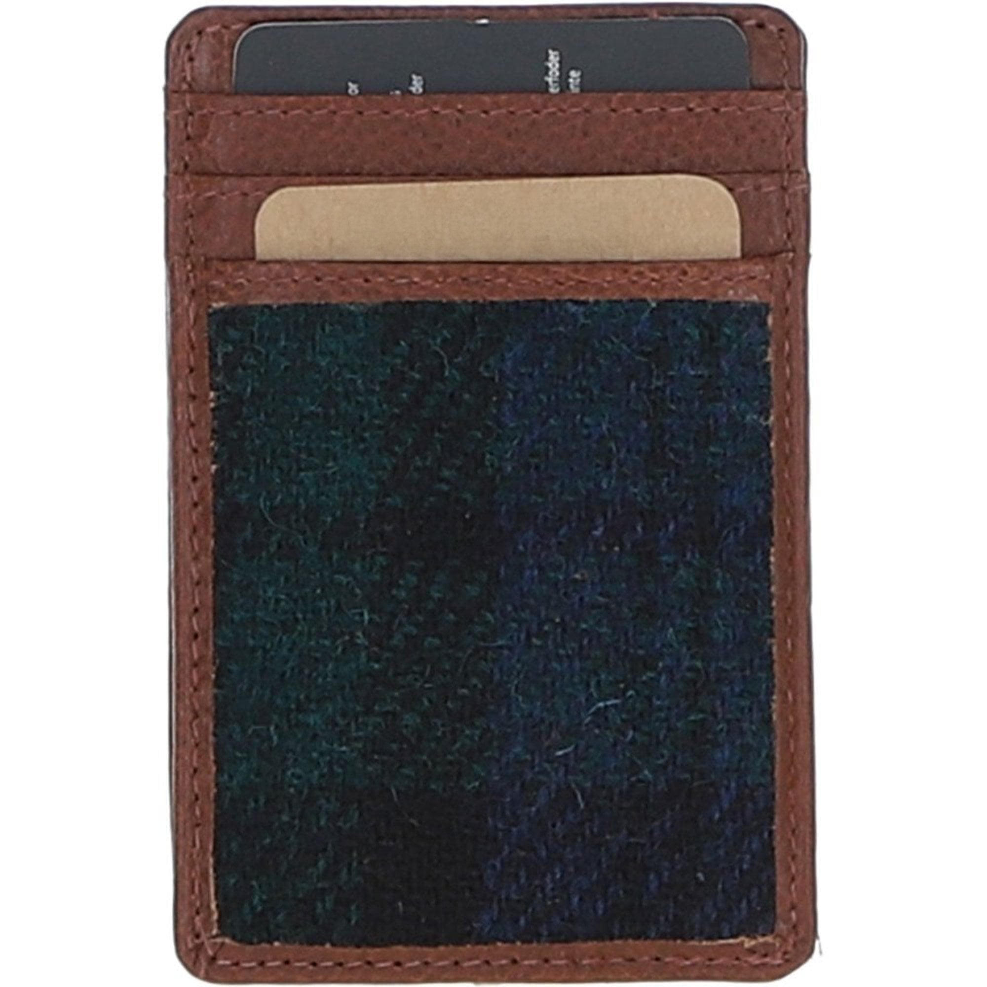 Ashwood Leather & Harris Tweed® Cloth Card Holder Tan/Watch: TW-15-04-TW