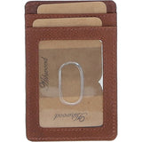 Ashwood Leather & Harris Tweed® Cloth Card Holder Tan/Navy: TW-15-011-TN