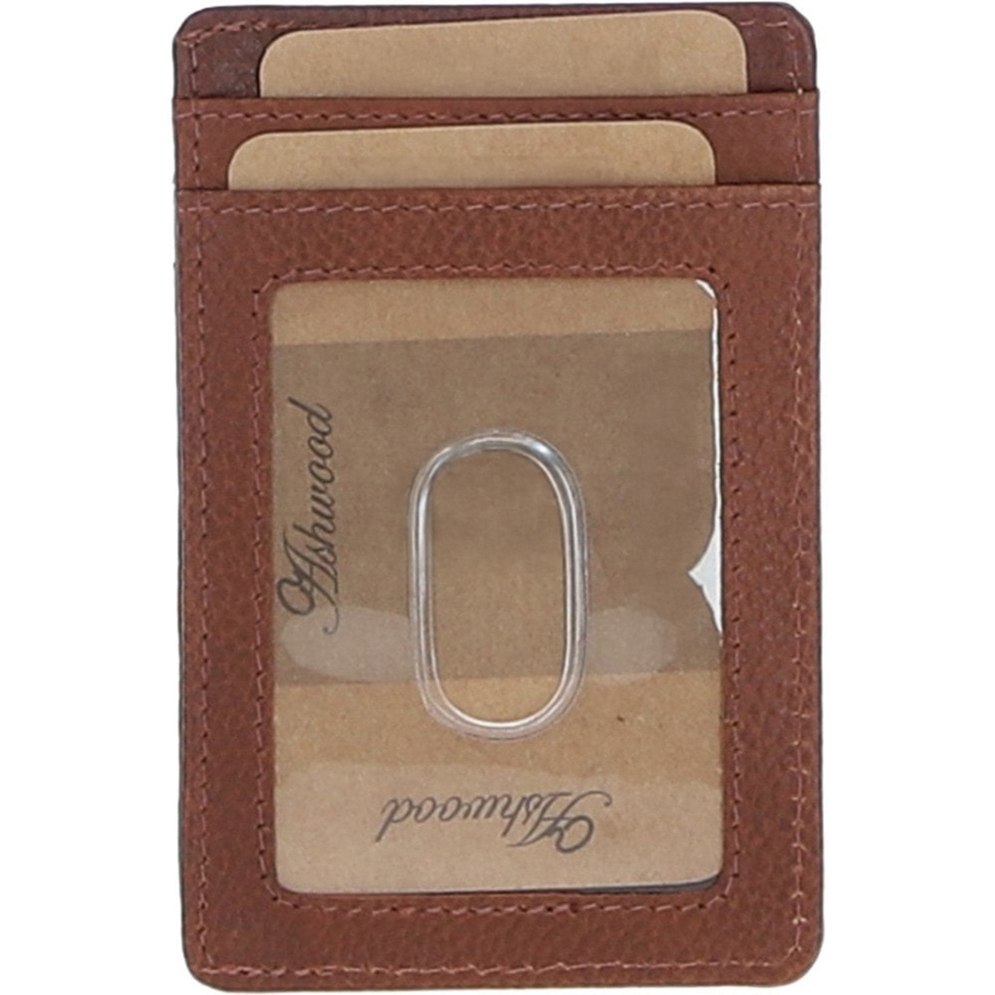 Ashwood Leather & Harris Tweed® Cloth Card Holder Tan/Navy: TW-15-011-TN