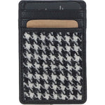 Ashwood Leather & Harris Tweed® Cloth Card Holder Black/White: TW-15-012-BW
