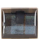 Ashwood Leather & Harris Tweed® Cloth RFID Secure Wallet Brown/Mcload: TW-16-01-BM