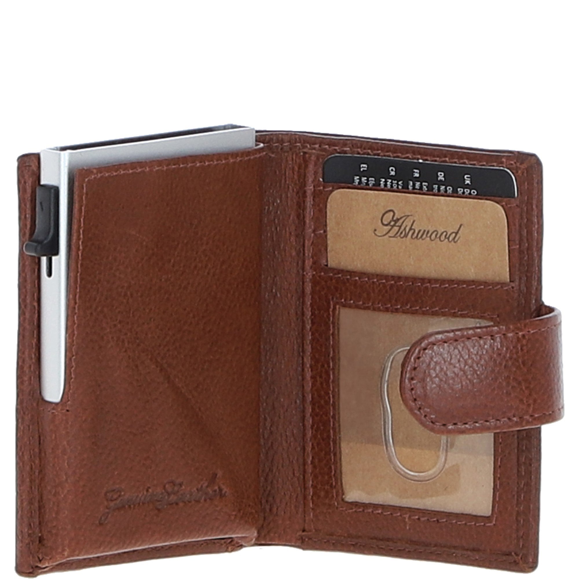 Ashwood Leather & Harris Tweed® Cloth RFID Secure Wallet Tan/Mcload: TW-16-02-TM