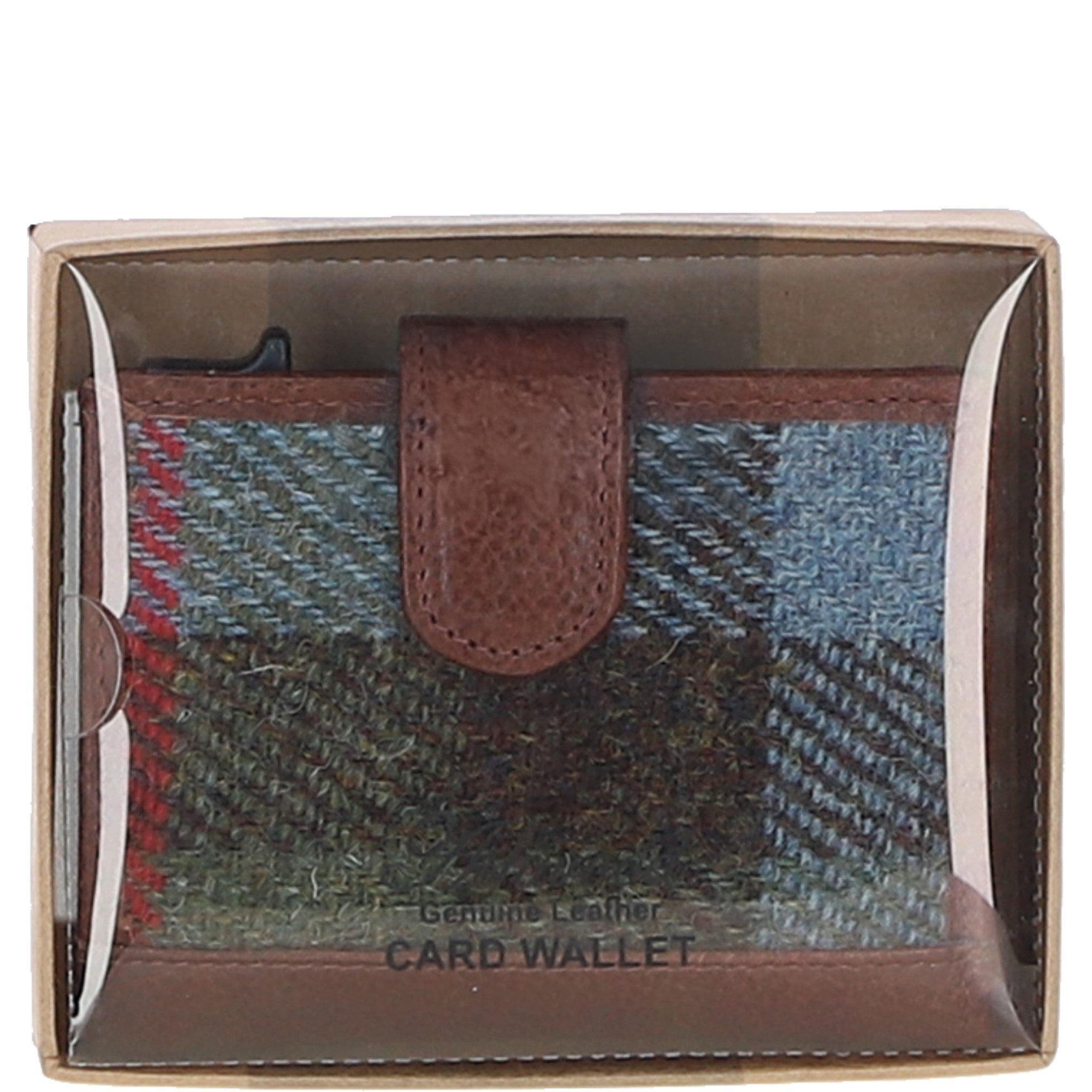 Ashwood Leather & Harris Tweed® Cloth RFID Secure Wallet Tan/Mcload: TW-16-02-TM