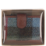Ashwood Leather & Harris Tweed® Cloth RFID Secure Wallet Tan/Mcload: TW-16-02-TM
