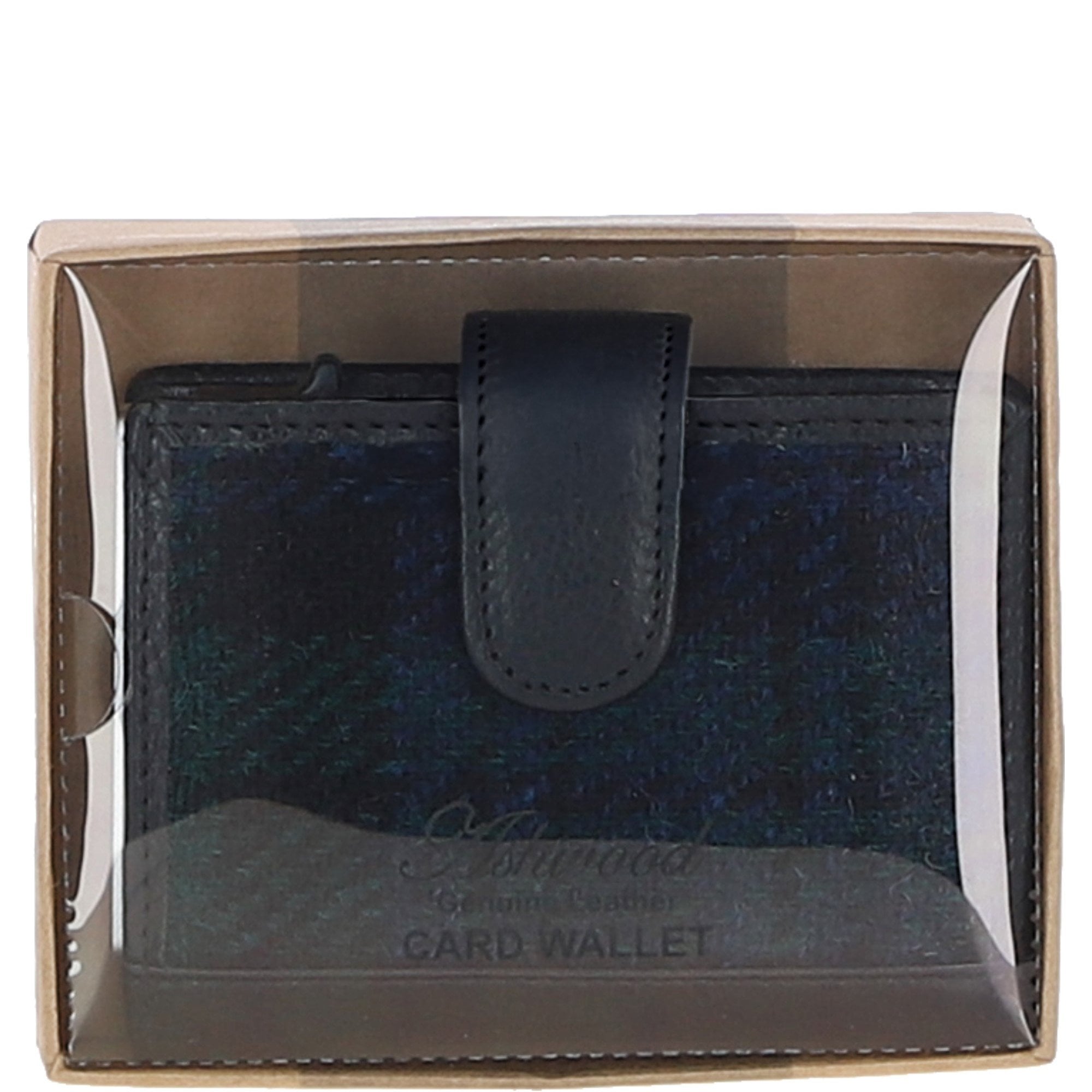 Ashwood Leather & Harris Tweed® Cloth RFID Secure Wallet Black/Watch: TW-16-03-BW