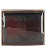 Versatile Ashwood Leather & Harris Tweed® Cloth RFID Secure Wallet Black/Green/Red: TW-17-07-BR