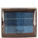 Versatile Ashwood Leather & Harris Tweed® Cloth RFID Secure Wallet Tan/LT Blue: TW-17-05-TB