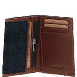 Versatile Ashwood Leather & Harris Tweed® Cloth RFID Secure Wallet Tan/Watch: TW-17-04-TW