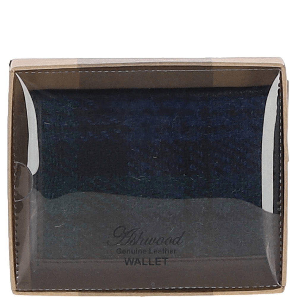 Versatile Ashwood Leather & Harris Tweed® Cloth RFID Secure Wallet Black/Watch: TW-17-03-BW