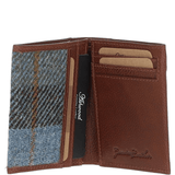 Versatile Ashwood Leather & Harris Tweed® Cloth RFID Secure Wallet Tan/Mcload: TW-17-02-TM