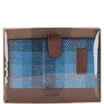 Ashwood Leather & Harris Tweed® Cloth A6 Notebook Tan/LT Blue: TW-18-05-TB