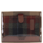 Ashwood Leather & Harris Tweed® Cloth A6 Notebook Tan/Green/Red: TW-18-08-TR
