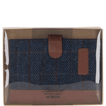Ashwood Leather & Harris Tweed® Cloth A6 Notebook Tan/Navy: TW-18-011-TN