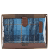 Ashwood Leather & Harris Tweed® Cloth A5 Notebook Tan/LT Blue: TW-19-05-TB