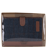 Ashwood Leather & Harris Tweed® Cloth A5 Notebook Tan/Navy: TW-19-011-TN