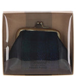 Ashwood Leather & Harris Tweed® Cloth Classic kiss-lock Purse Black/Watch: TW-13-03-BW