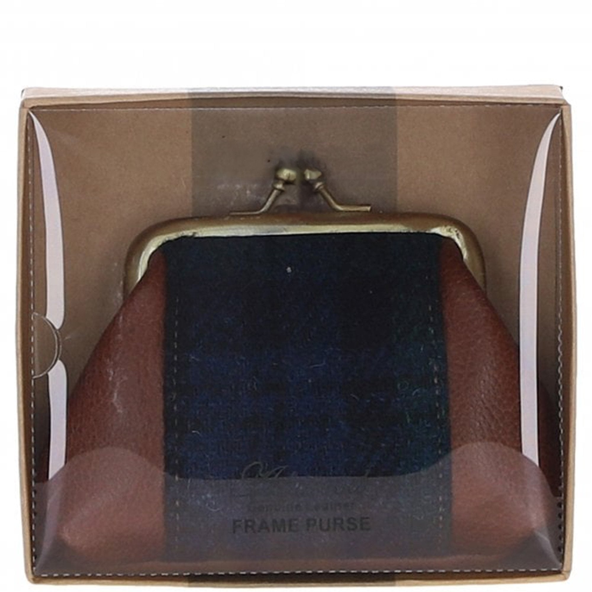 Ashwood Leather & Harris Tweed® Cloth Classic kiss-lock Purse Tan/Watch: TW-13-04-TW