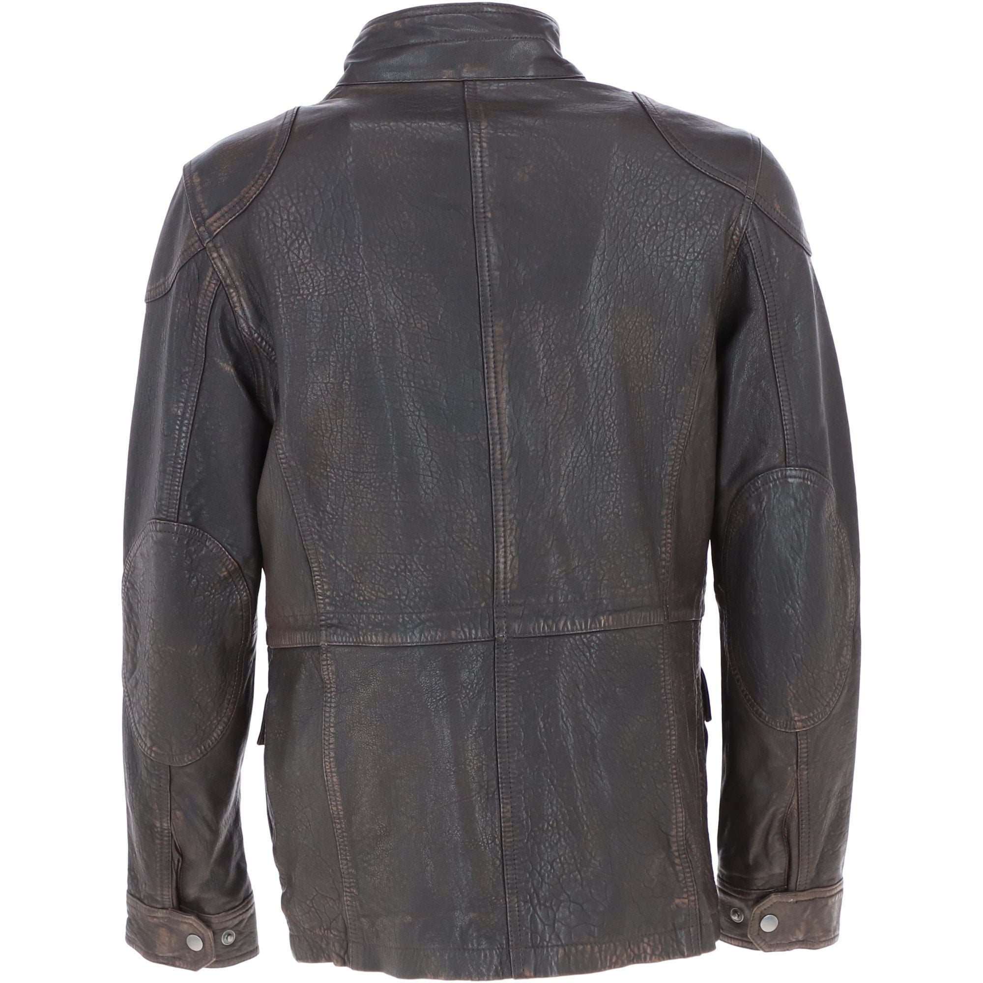 Mens Safari Style Leather Jacket Coffee/Brown: AMJ-5