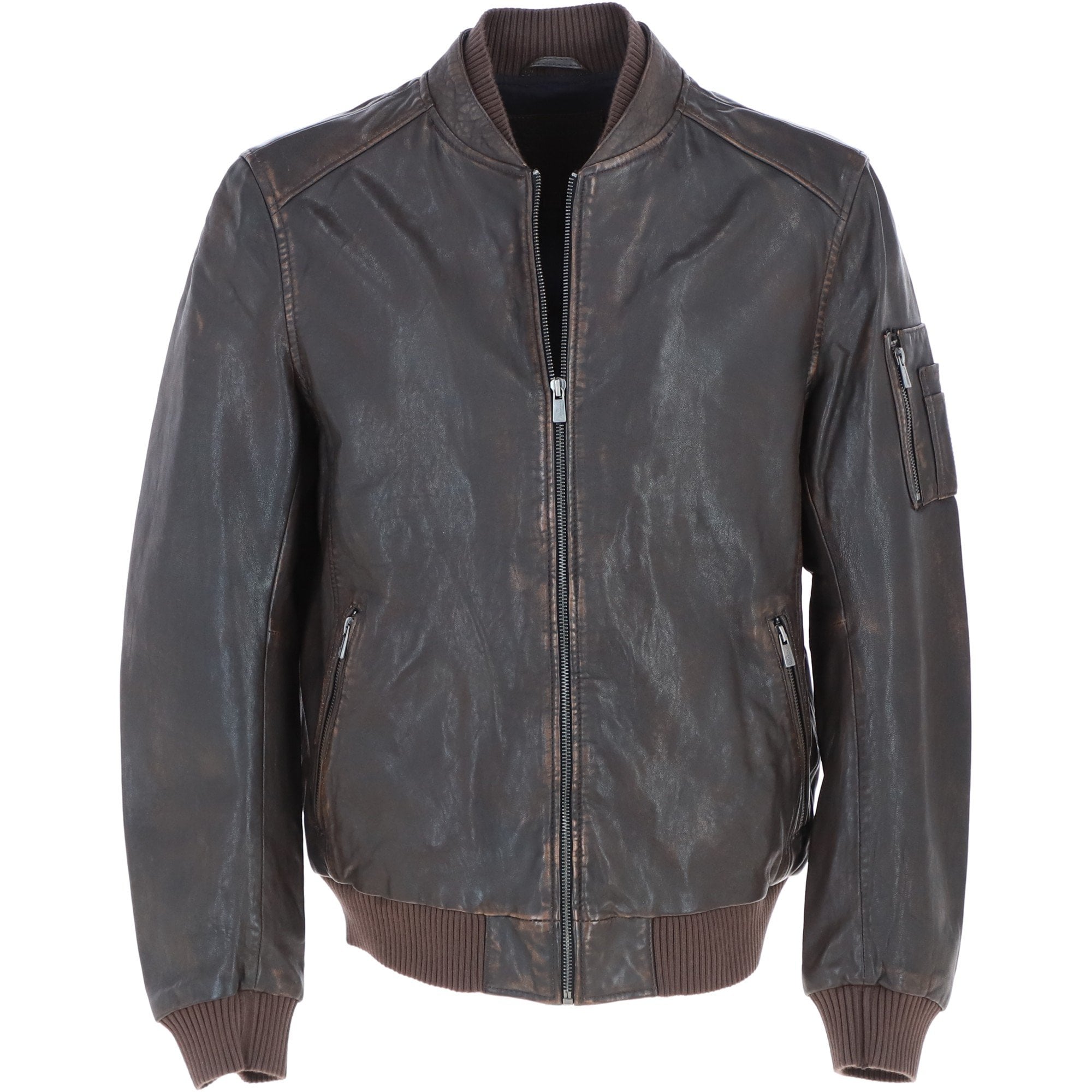 Ashwood Leather Vintage Style Rub Off Jacket in Coffee Brown: Samos
