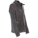 Mens Real Leather Biker Jacket Coffee/Brown: AWM-Lent