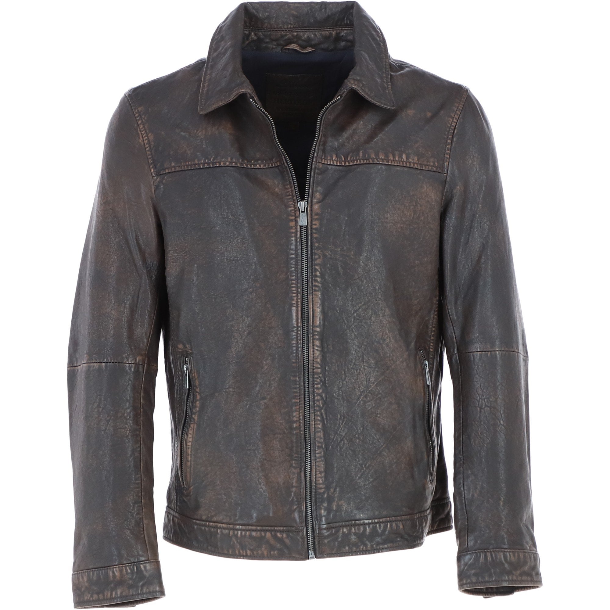 Ashwood Mens Leather Biker Jacket Coffee/Brown: AMJ-9