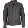 Ashwood Mens Leather Ruboff Biker Jacket Coffee/Brn: AMJ-3