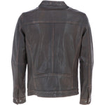 Ashwood Mens Leather Ruboff Biker Jacket Coffee/Brn: AMJ-3
