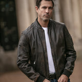 Ashwood Leather Vintage Style Rub Off Jacket in Coffee Brown: Samos