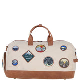 Fenland Heritage Canvas Travel Holdall with Adventure Patch's Tan/Cream: Fen-747