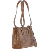 Women's Leather Shoulder Handbag Tan/croc: 63788
