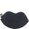 RFID Protected Lip-Shaped Leather Keyring Purse with Wrist Strap Black: Y-73