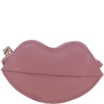 RFID Protected Lip-Shaped Leather Keyring Purse with Wrist Strap Rose: Y-73