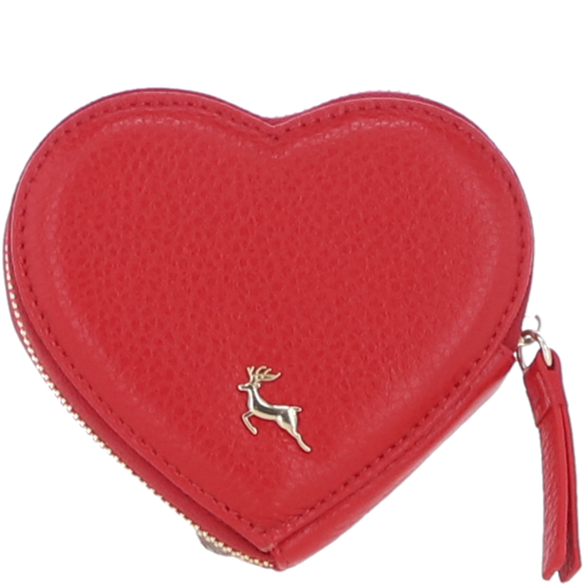 Elegant Heart-Shaped RFID Leather Keyring Purse Red: Y-71