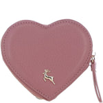 Elegant Heart-Shaped RFID Leather Keyring Purse Rose: Y-71