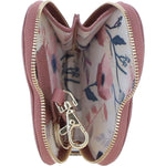 Elegant Heart-Shaped RFID Leather Keyring Purse Rose: Y-71