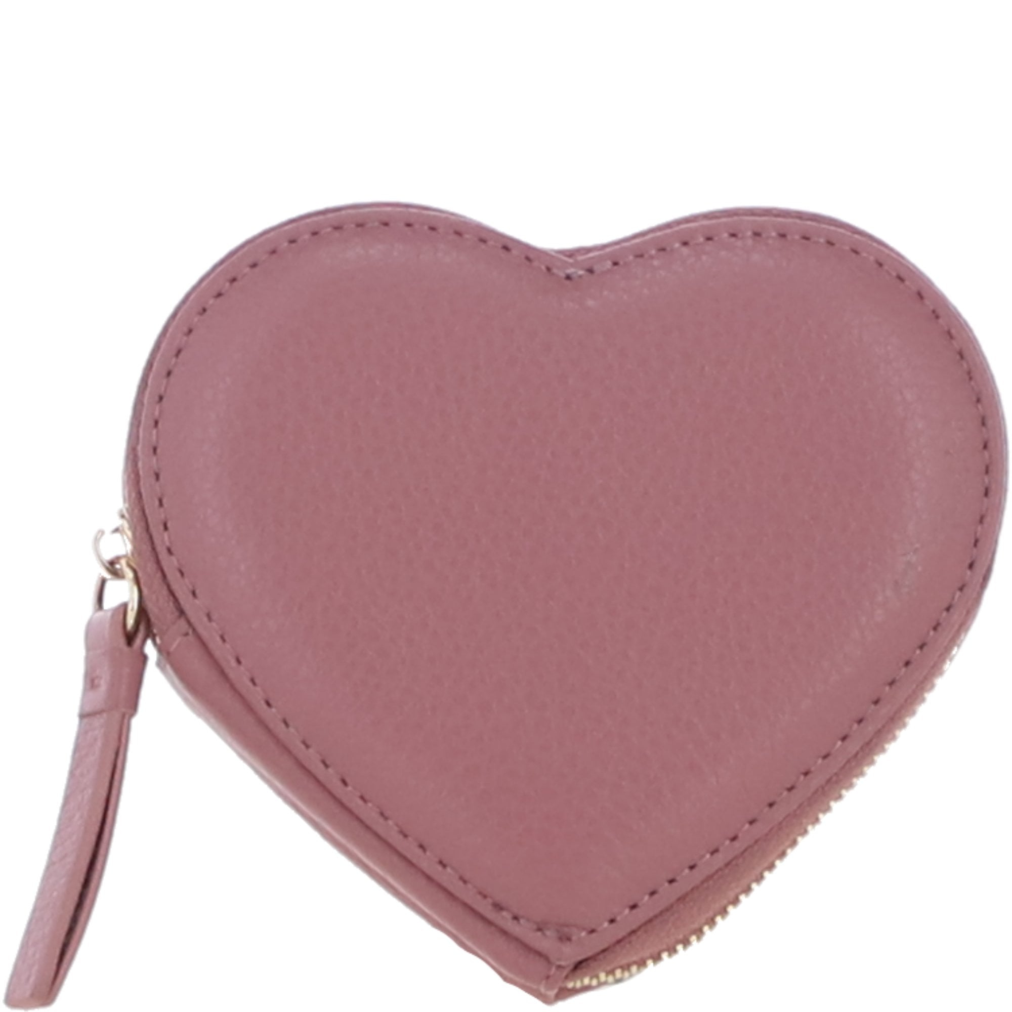 Elegant Heart-Shaped RFID Leather Keyring Purse Rose: Y-71