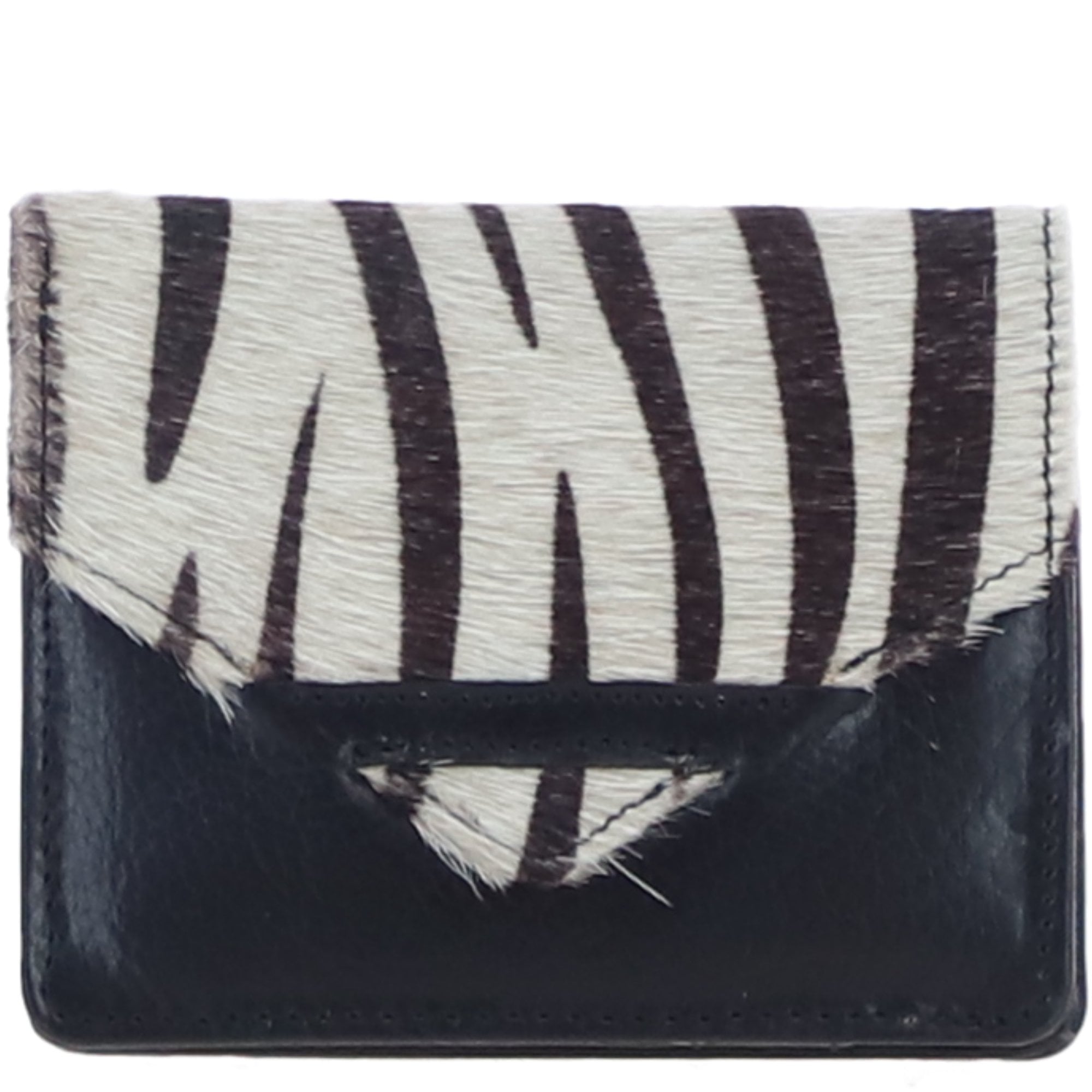 Brampton London Hair-On Hide Accent RFID Protected Leather Purse Black: P-27/H