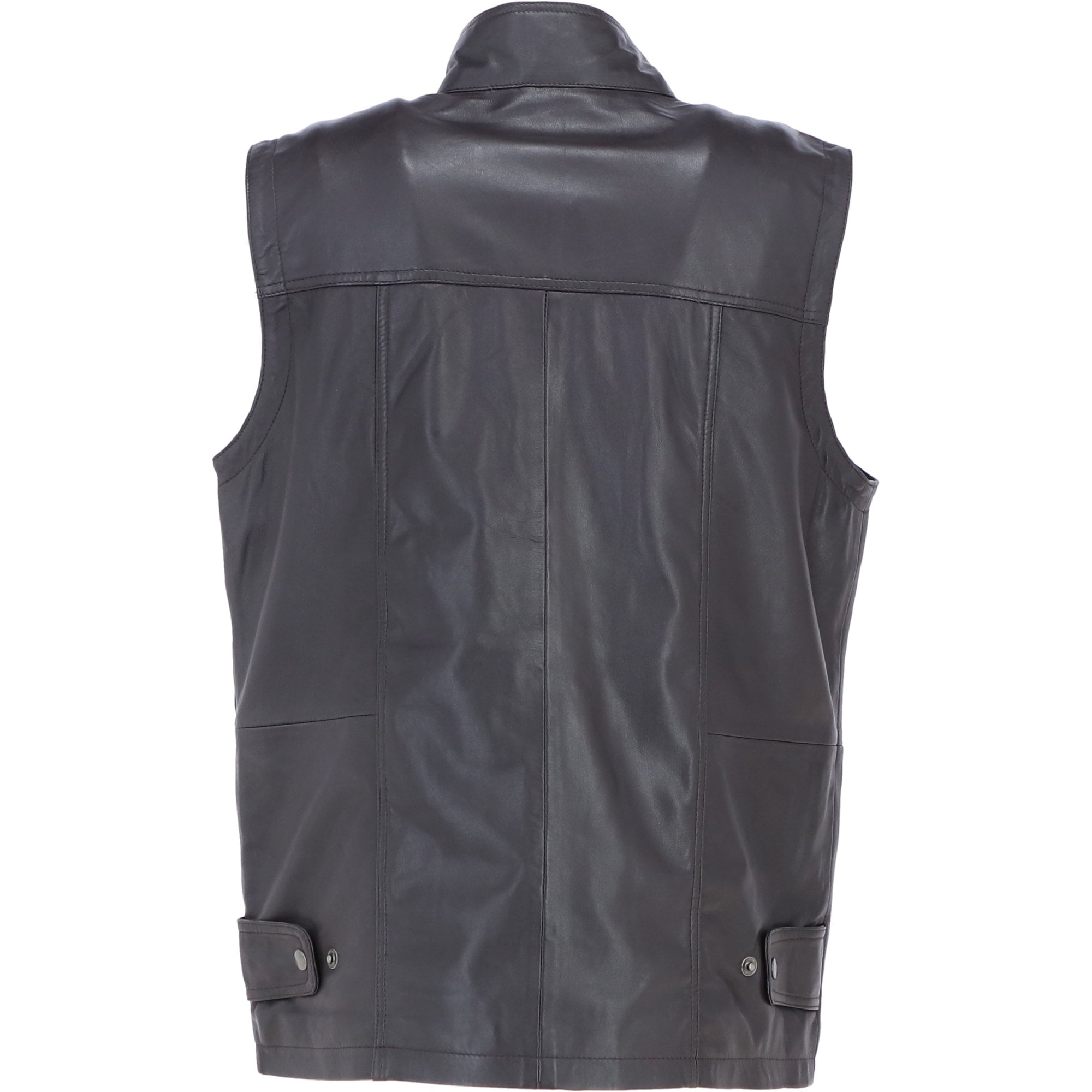 Premium Men's Brown Leather Utility Vest with Multiple Pockets: friends