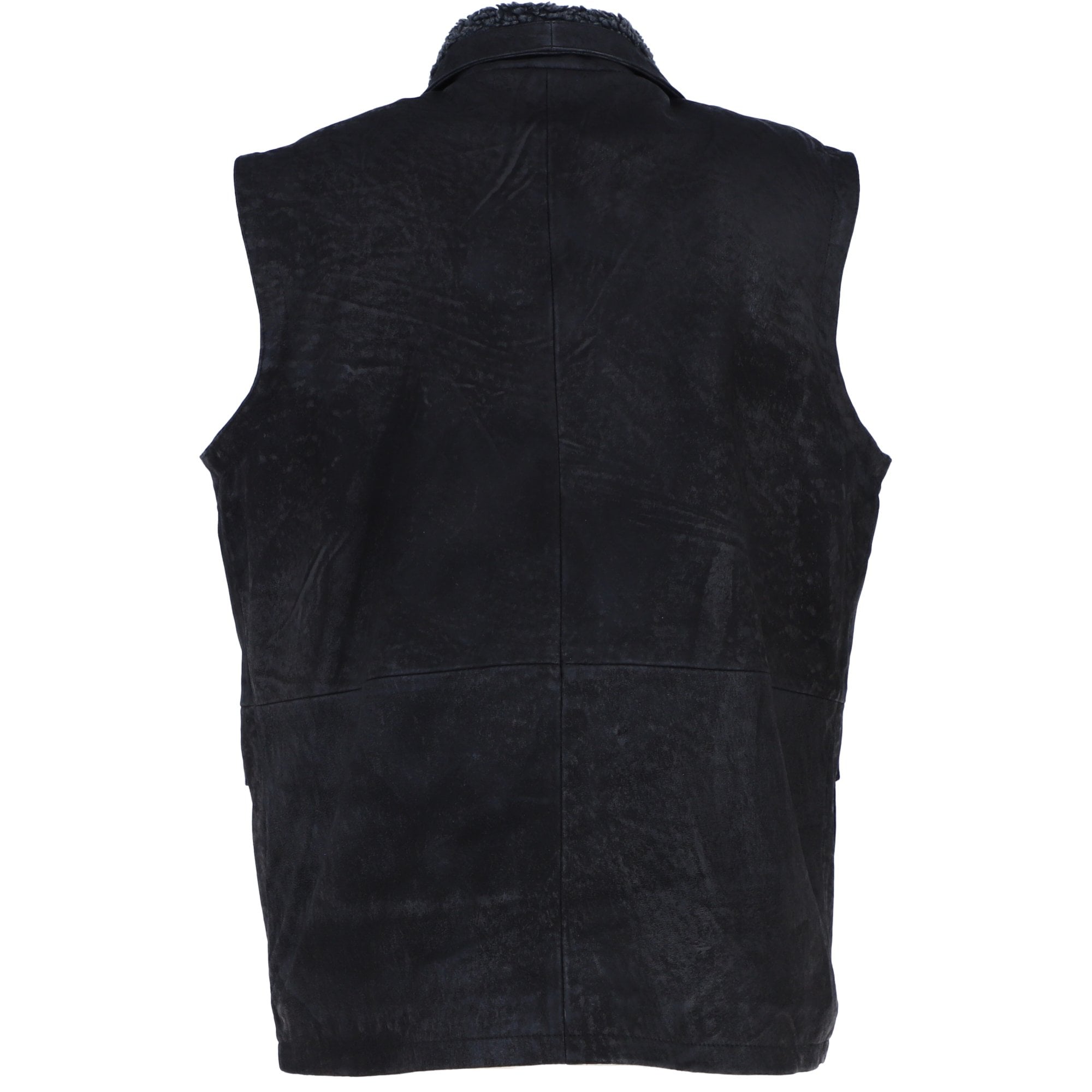 Ashwood Men's Leather Waistcoat Black/Black Snuff: LUCK